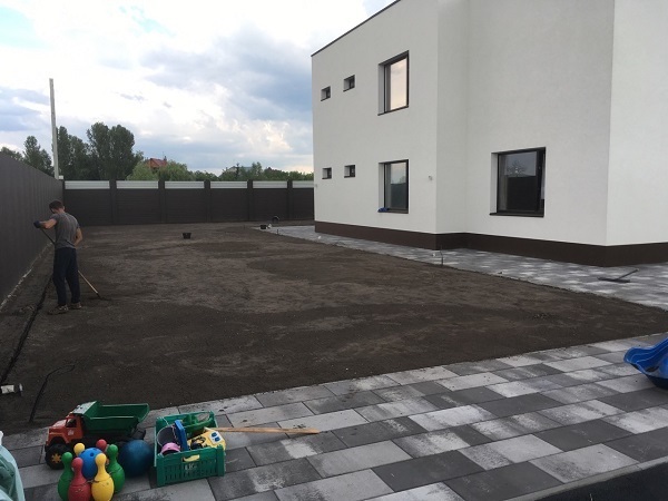 Процес устройства газона